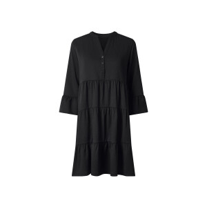 ESMARA Dames tuniekjurk met crêpe-structuur (Zwart, S (36/38))
