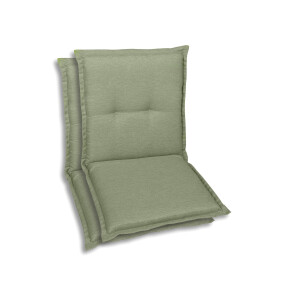GO-DE Textil Tuinkussen (Stoelkussens voor stoelen met een lage rugleuning, Lichtgroen)
