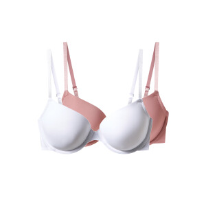 esmara Set van 2 dames BH's (Roze/wit, 85B)