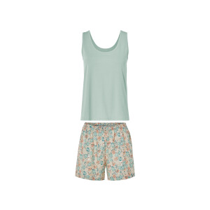 esmara Korte linnen dames pyjama (Blauw, XS (32/34))
