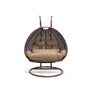 HOME DELUXE Hangstoel met frame Twin (Bruin)
