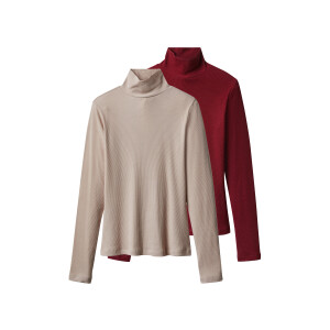 esmara Set van 2 dames coltruien (rood/beige, XS (32/34))