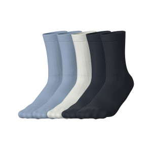 esmara 5 Paar sokken (blauw/wit/marineblauw, 35-38)