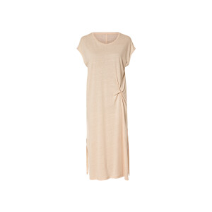 ESMARA Dames jurk met linnen (Beige, L (44/46))
