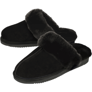ESMARA MEN Heren pantoffels met lamswol (Zwart, 43)