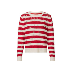 esmara Dames pullover (Rood gestreept, XS (32/34))
