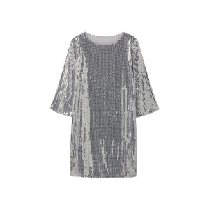 esmara Dames jurk met pailletten (Zilver, S (36/38))