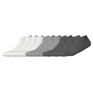 esmara Men 10 Paar sneakersokken (Wit/grijs, 43-46)