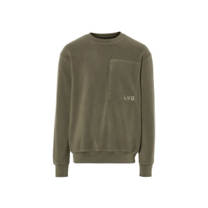 LIVERGY Heren fleece sweater (L, Kaki)