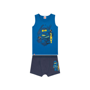 LEGO Kinder ondergoed set, met katoen (98/104, Ninjago blauw/donkerblauw)