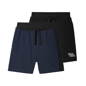 pepperts! 2 kinderen sweatshorts (146/152, Zwart/donkerblauw)