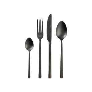 LIVARNO home RVS bestekset 16-delig (Zwart)