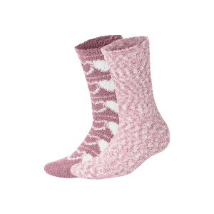esmara 2 Paar dames huissokken (roze/wit, 35-38)