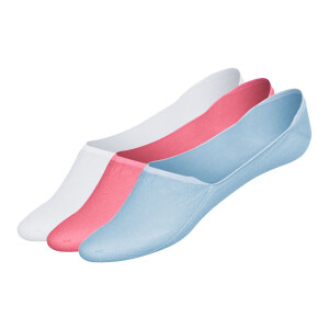 esmara 3 paar sneakersokken (Low-Cut, Blauw/roze/wit, 39-42)