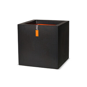 CAPI EUROPE Bloempot Smooth, vierkant (30 x 30 x 30 cm, zwart)