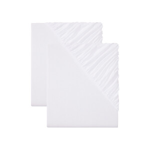 LIVARNO home 2 jersey hoeslakens 90-100 x 200 cm (Wit)