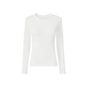 esmara Rib dames longsleeve (Wit, S (36/38))