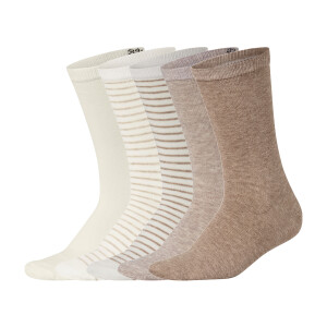 esmara 5 Paar sokken (crème/strepen/beige/licht beige, 39-42)