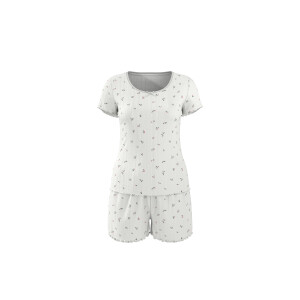 ESMARA Pointelle dames shortama (Wit, S (36/38))