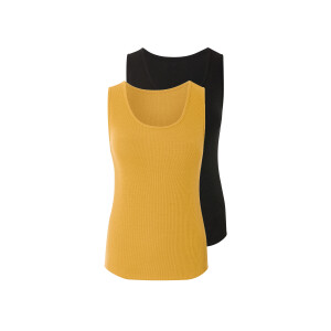 esmara 2 dames tops (Zwart/geel, S (36/38))