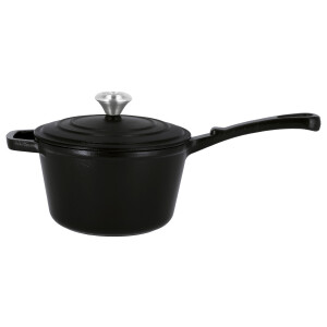 SILVERCREST Gietijzeren steelpan, Ø18 cm (zwart)