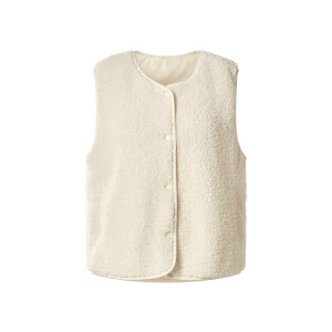 ESMARA Dames gilet van imitatiebont (Beige, S (36/38))