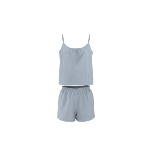 ESMARA Mousseline dames shortama (Blauw, XL (48/50))