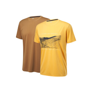 CRIVIT 2 heren sportshirts (bruin/oker, S)