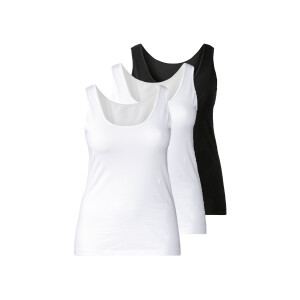 esmara 3 dames hemden (Zwart/wit, 3XL (56/58))