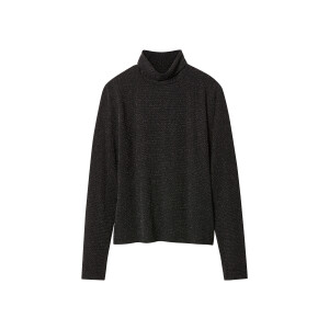 esmara Dames top (Zwart/zilver, S (36-38))