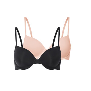 esmara 2 dames BH's (Zwart/beige, 75B)