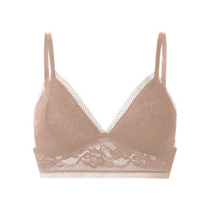 ESMARA Dames bralette met kant - zonder beugels (Beige, M (40/42))