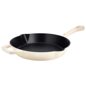 SILVERCREST Gietijzeren grillpan of koekenpan (Rond, Crème)
