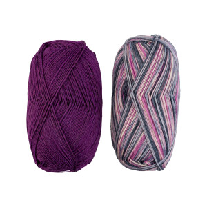 crelando Wollen breigaren (Grijs/roze)