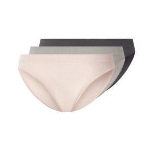ESMARA Dames slips, 3 stuks, seamless (Antraciet/crème, M (40/42))