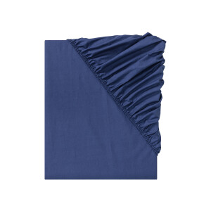 LIVARNO home Percal hoeslaken 90-100 x 200 cm (90-100 x 200 cm, Marineblauw)