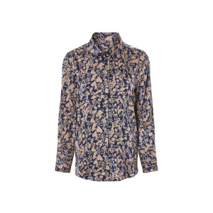 esmara Satijnen dames blouse (40, blauw/brons)