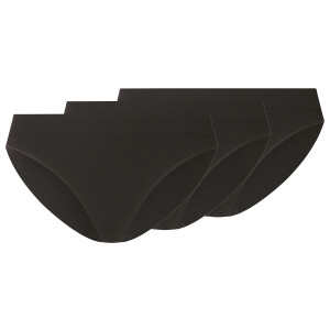 esmara Set van 3 geribde dames onderbroeken (Zwart, M (40/42))