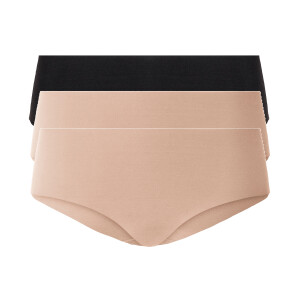 esmara 3 dames hipsters (M (40/42), Zwart/beige)