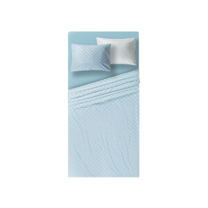 LIVARNO home Satijnen dekbedovertrekset 240 x 220 cm (Bloemen/blauw)