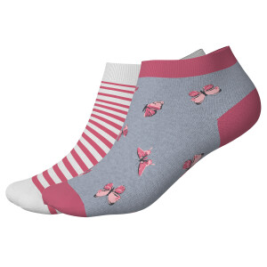 Esmara Kids 2 Paar kinder sokken (Vlinders/roze/wit, 31/34)