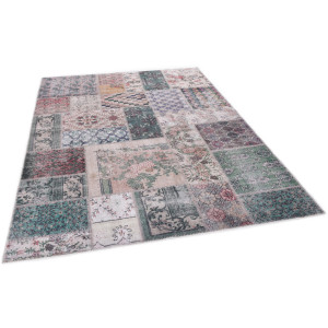 Gino Falcone Vloerkleed Adara GF 094 Platweefsel, patchwork-vintage-design, wasbaar