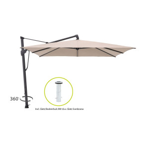 Glatz Sombrano S+ Easy zweefparasol 300x300cm - Laagste prijsgarantie!