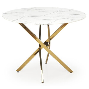 Glazen eettafel Raymond 100 cm breed marmer wit