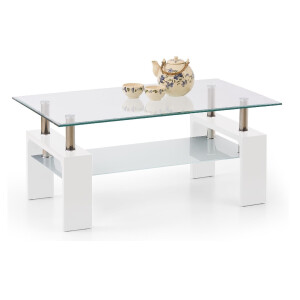 Glazen salontafel Diana intro 100 cm breed in wit