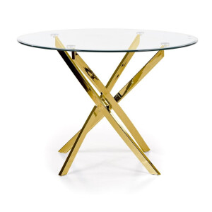 Glazen eettafel Raymond 100 cm breed Goud