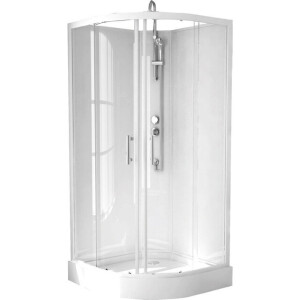 GO by Van Marcke Khone VI compleet gesloten douchecabine 90X90cm kwartrond 2 schuifdeuren SKU 223290