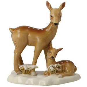 Goebel Kerstfiguur Tierfigur - Rehe im Schnee, Höhe ca. 14 cm (1 stuk)