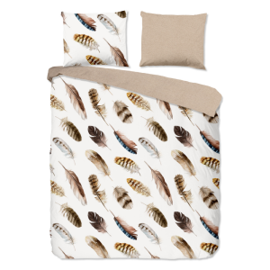 Dekbedovertrek Katoen - Fedra - Lits-Jumeaux (240x220 Cm) - Zand & Meerkleurig Katoen - Veren - Good Morning - Dekbed-Discounter.nl