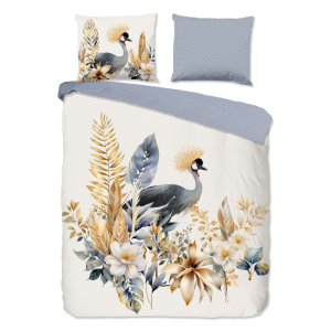 Dekbedovertrek Katoen - Loha - Eenpersoons (140x200 Cm) - Meerkleurig Katoen - Bloemen & Dieren - Good Morning - Dekbed-Discounter.nl